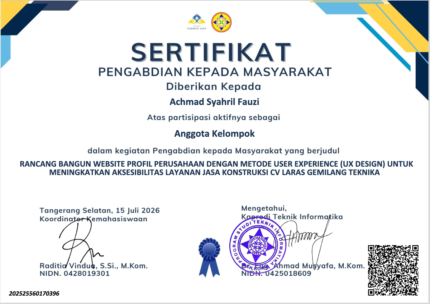 Community Service — CV Laras Gemilang Teknika